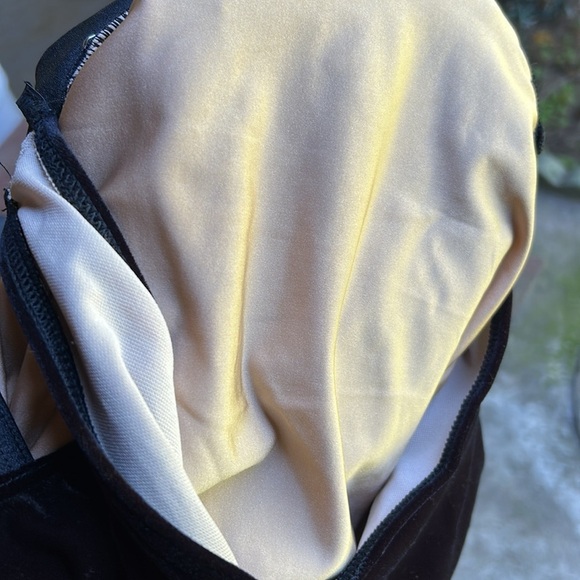 Weissman Black Velvet Leotard Dance Halloween Costume Attached Panel Skirt Large - Picture 13 of 15